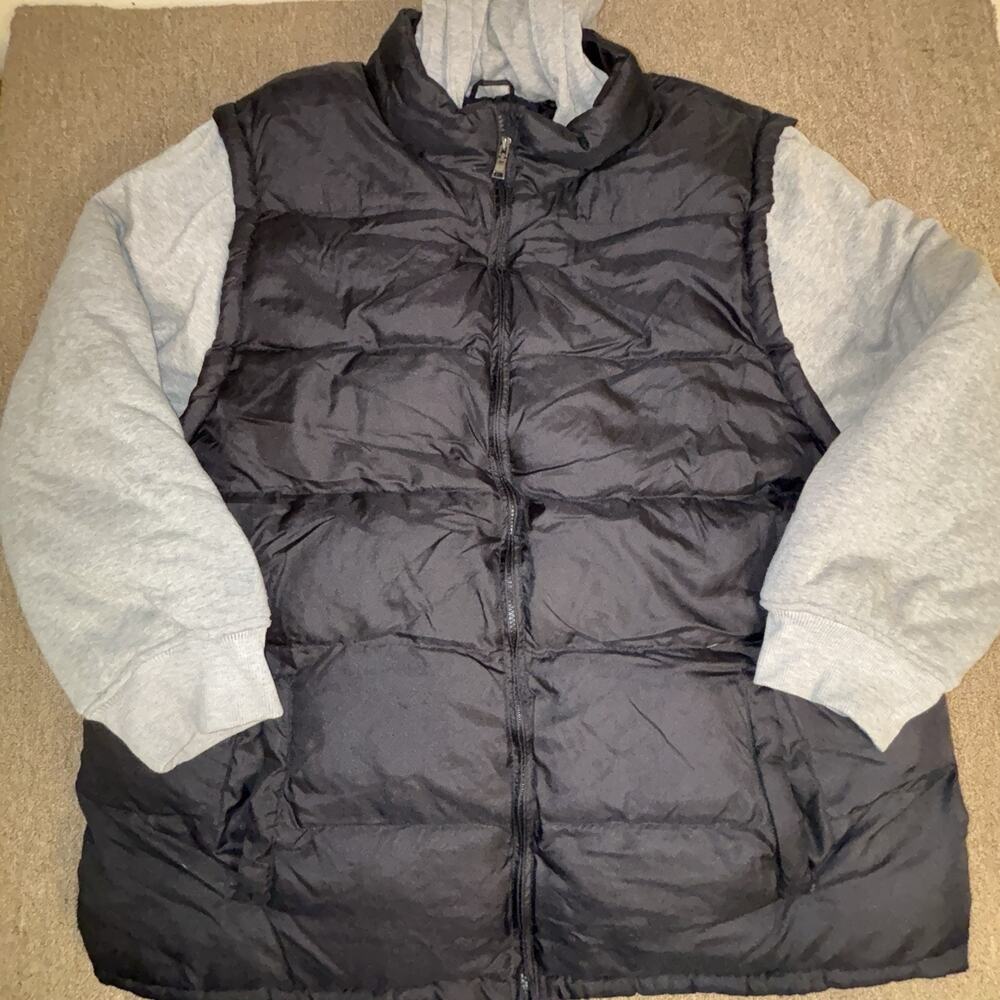 Swiss Cross Men’s Puffer Vest Sweatshirt Combo 3XL Black